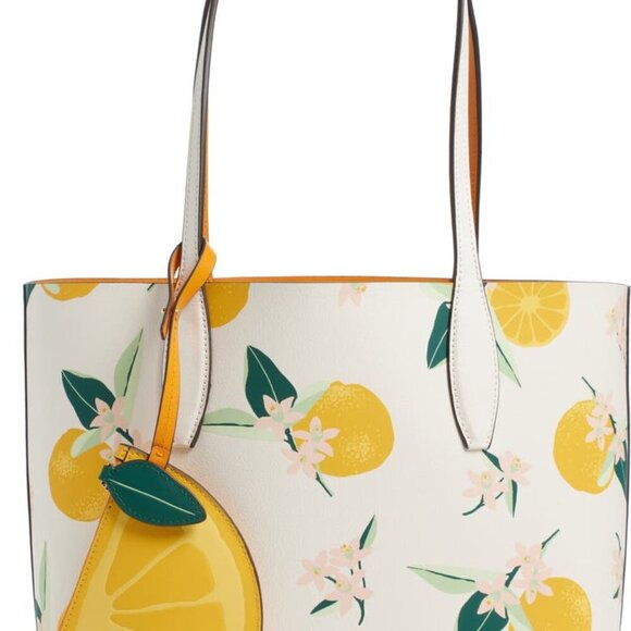 Kate Spade Lemon Print Tote - White and Yellow - Picture 2 of 11